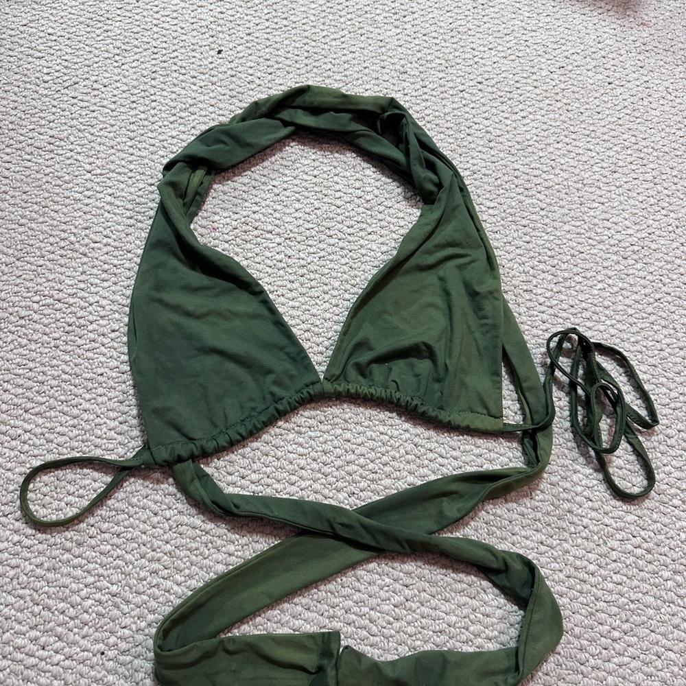 Green Halter Bikini Top